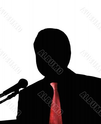 Silhouette of the man with microphone