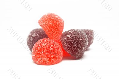 Colorful jelly on white