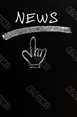 News title with Dash and hand cursor