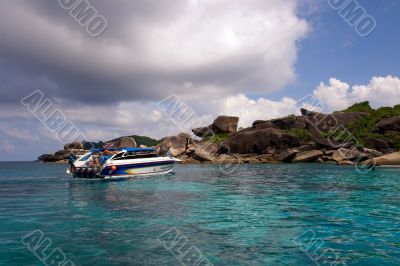 Speed boat goes