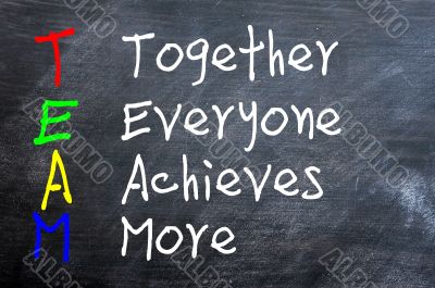 TEAM acronym for Together Everyone Achieves More 