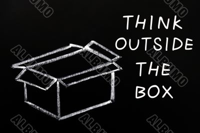 Blank box drawn on a blackboard