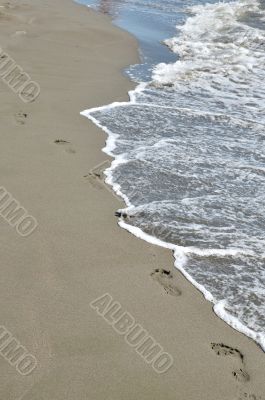 Footprint on beach