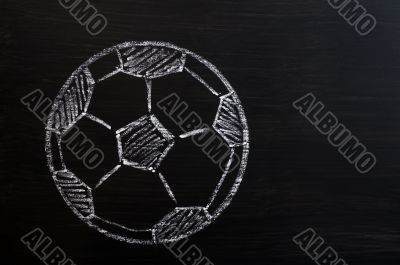 Chalk drawing of Football