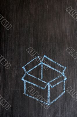 Chalk drawing - concept of `Think outside the box` 