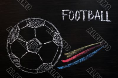 Chalk drawing of Football