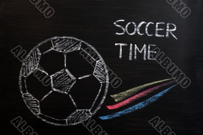 Chalk drawing of Football