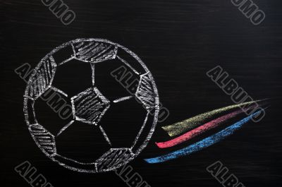 Chalk drawing of Football