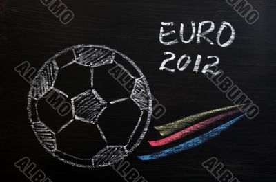 Chalk drawing of EURO 2012
