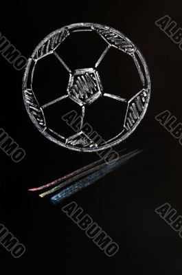 Chalk drawing of Football