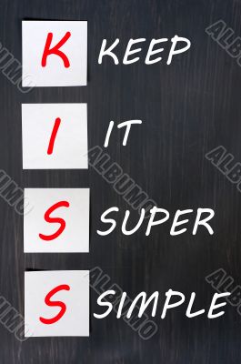 KISS acronym on a blackboard 