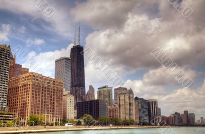 Downtown Chicago, IL in the sunny day