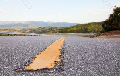 Dividing line of the freeway