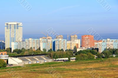 Landscape with construction site