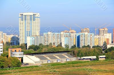 Landscape with construction site