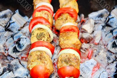 Meat, tomato and onion
