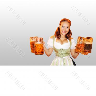 Bavarian waitress at the Oktoberfest