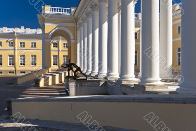 Classical building with white columns