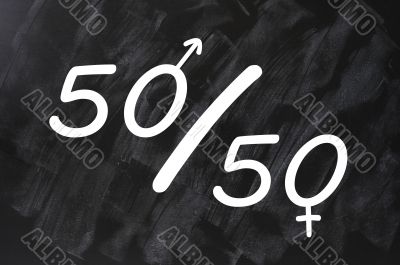 Fifty percent concept of gender equal opportunities