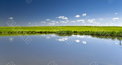 Blue sky and water