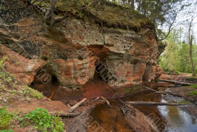 Red sand river-bank