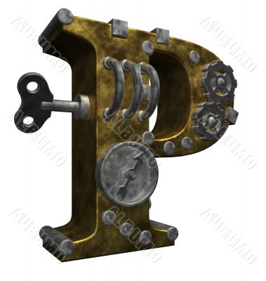 steampunk letter p