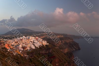 Thira and Santorini island view