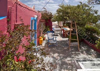 The yard of a small rose house