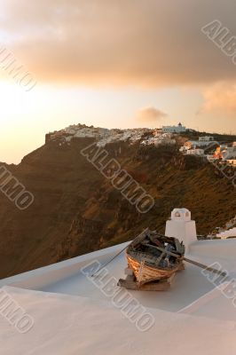Sunset view in Santorini island