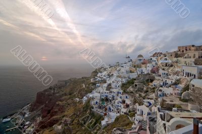 Sundown to clouds in Santorini 