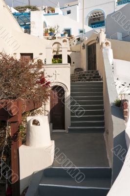 Staircase and a little church