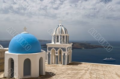 Churche cupolas above sea