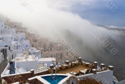 Buildings in the fog