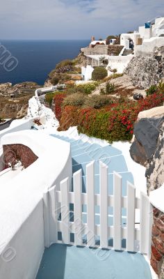 Typical staircase in Santorini