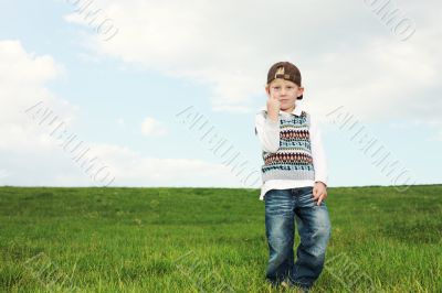 Youngster punching the air with his fist