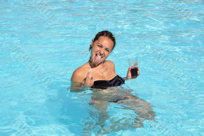 girl in pool