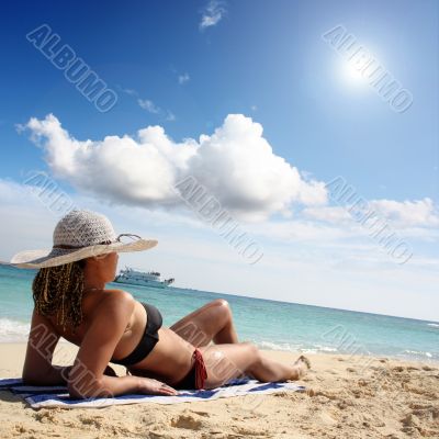 sexy young woman on the beach