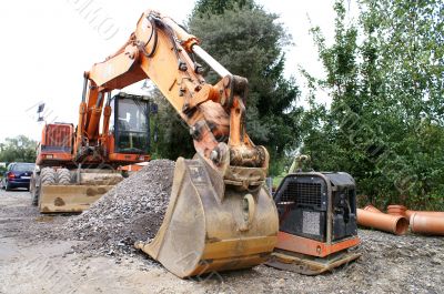 excavator working at the construction site