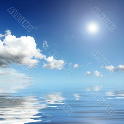  sky,clouds,sun,water