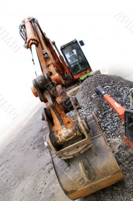 Excavator with bucket