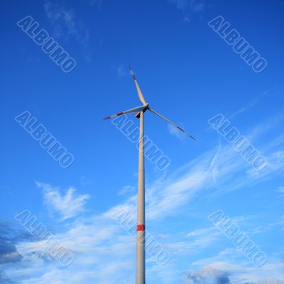 Windmill against a blue sky