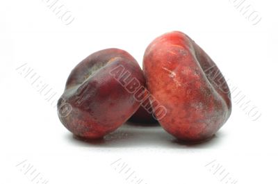 fig a peach on a white background