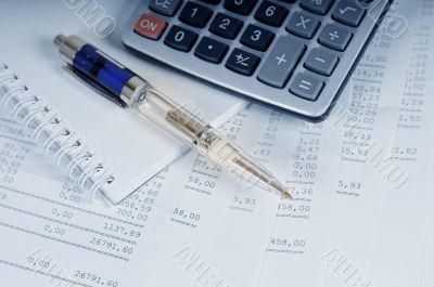 Calculator and pen