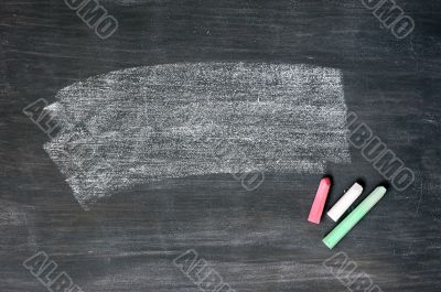 Smudged blackboard background with chalk and copy space