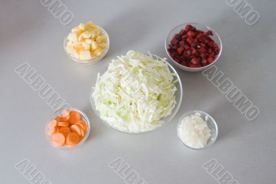 Ingredients for borsch