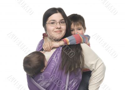 Mother with her children