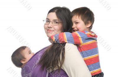 Mother with her children