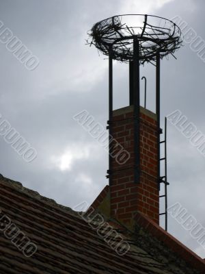 Stork nest in the fall