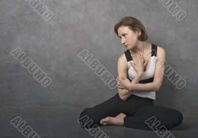 Sad woman, studio shot