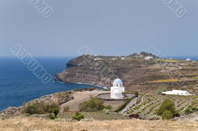 Lonely church in lava soil land